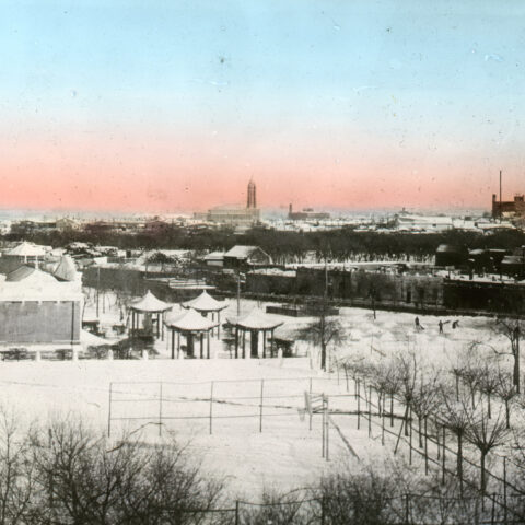 View of the city of Qiqihar with St Michael’s Cathedral. (coloured photo, SMB archive, FDC 118/147)