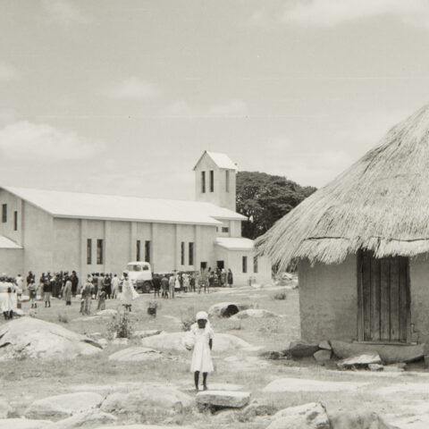 The Holy Cross church in Mapiravana. (Date unknown, SMB archive)
